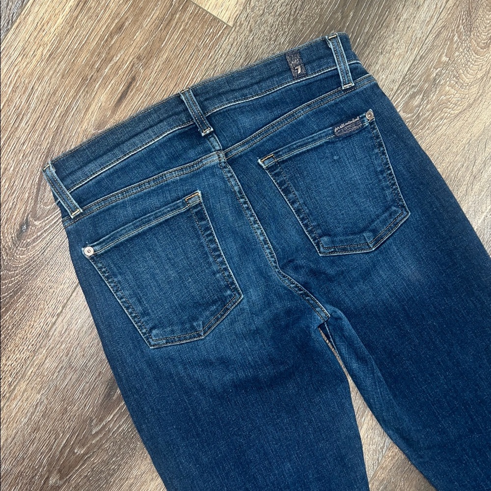 7 For All Mankind Ankle Gwenevere High-Rise Frayed Skinny Jeans - Picture 6 of 9